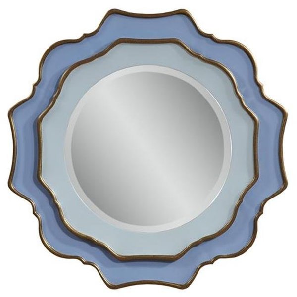 Bassett Miror Co Inc Bassett Mirror M3492BEC Caprice Wall Mirror; Blue with Goldleaf M3492BEC